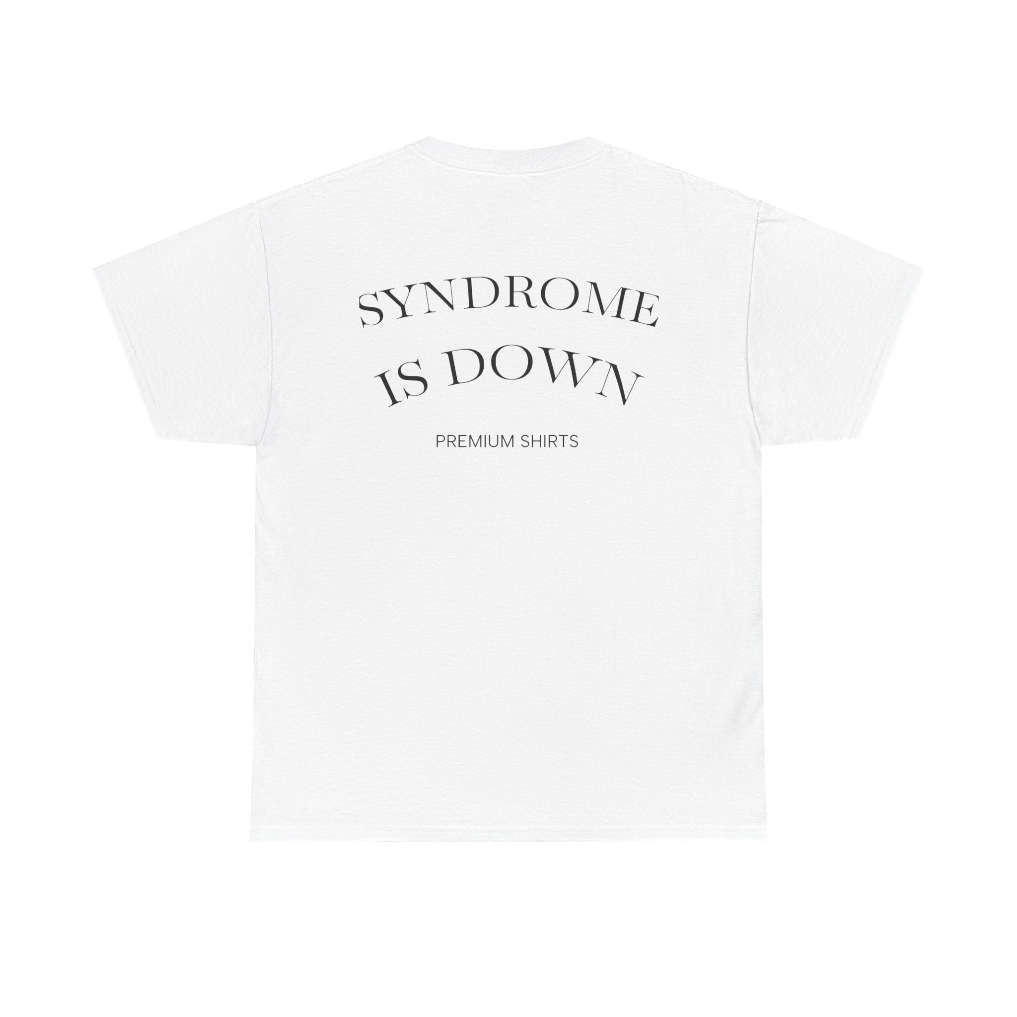 T-Shirt — “my style is up” Graphic Tee with Back “Syndrome is Down” Text