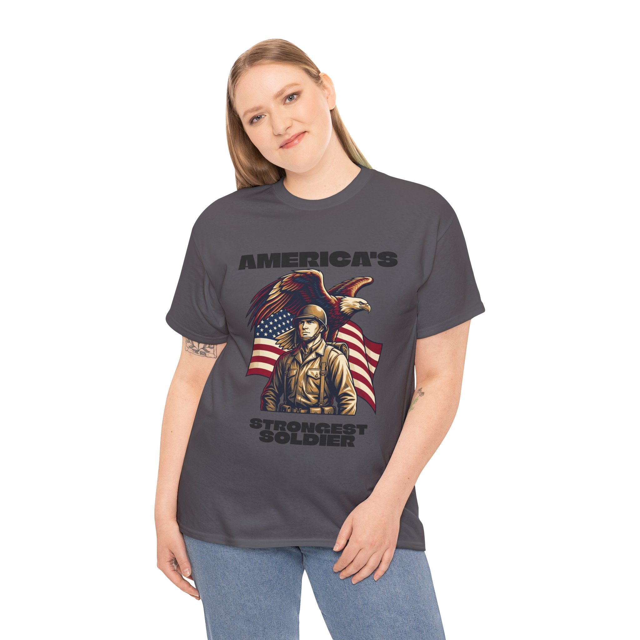 T-Shirt — "America's Strongest Soldier" Graphic Tee