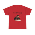 T-Shirt — “my style is up” Graphic Tee with Back “Syndrome is Down” Text